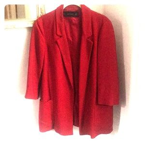 Red Zara Oversized 3/4 Jacket
